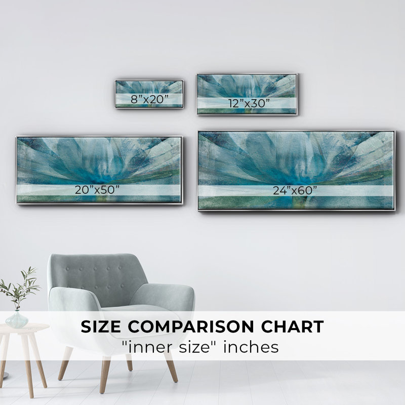 Blue Awakening- Framed Canvas, 20" H x 50" W