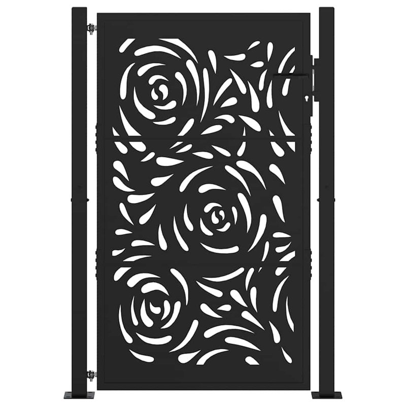 Porte de jardin en acier 39,4 x 59,1 po vidaXL, 39,4 po x 59,1 po, Noir