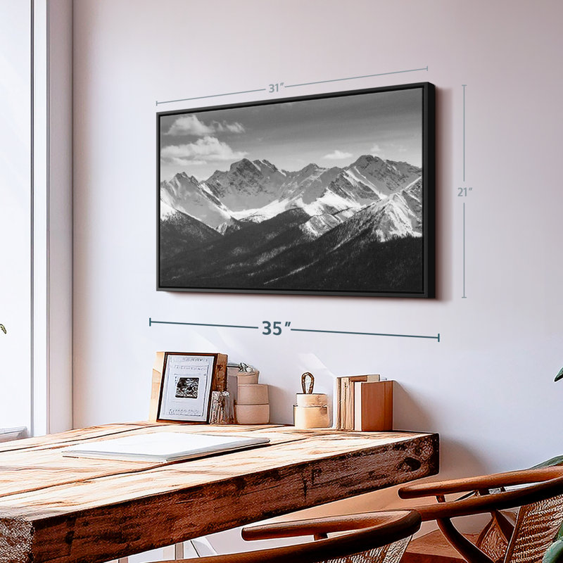 Nature "Montagnes Rocheuses Monochromes", H 31 po x l 21 po
