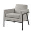 Fauteuil d'appoint gris, structure en bois massif et métal lié, coussin de siège amovible, mousse haute pour une assise et une détente de première classe, siège carré, assemblage facile de couleur grise, avec pieds, support, simple
