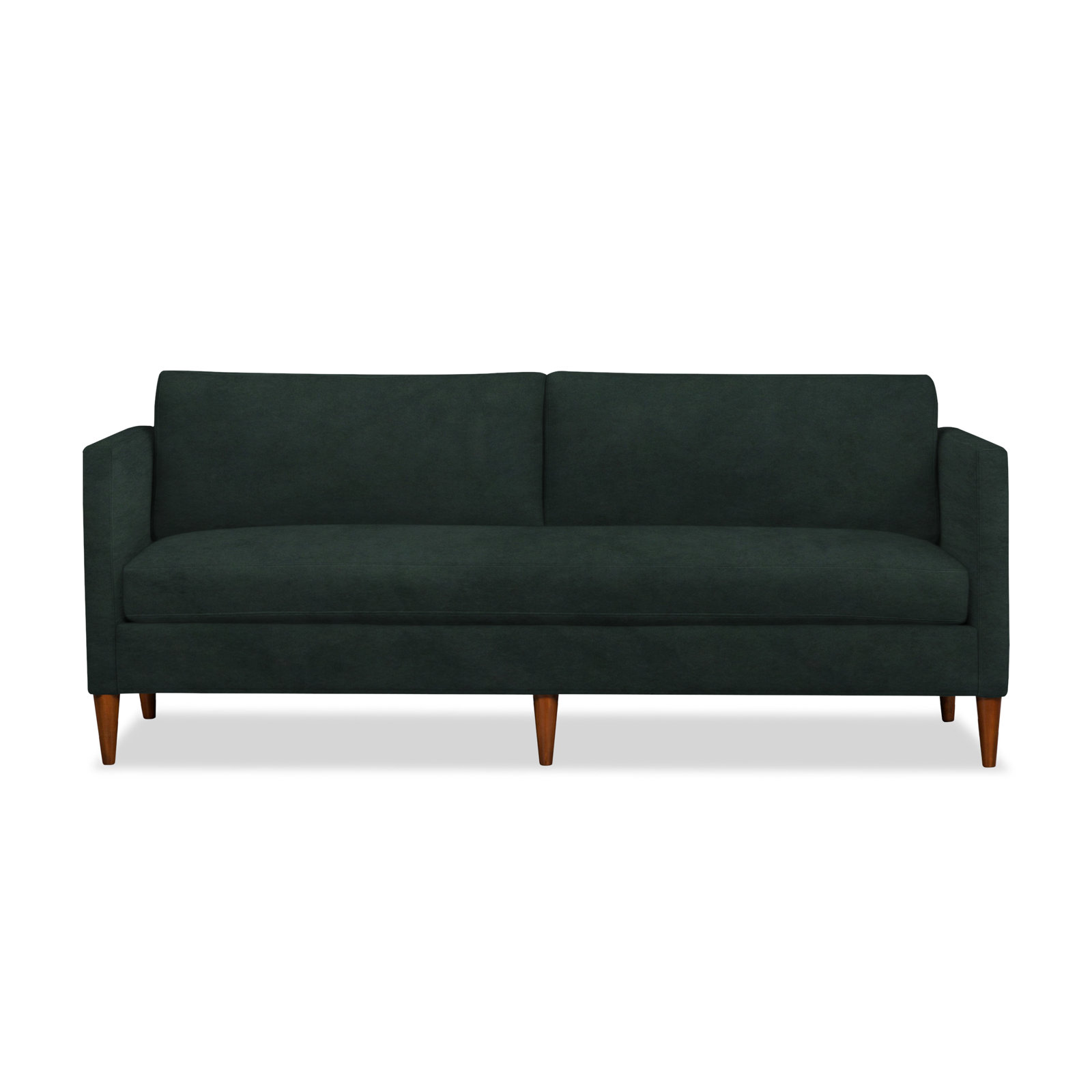 Clifford 87" Upholstered Custom Bench-Seat Sofa, Bella Hunter Performance Velvet