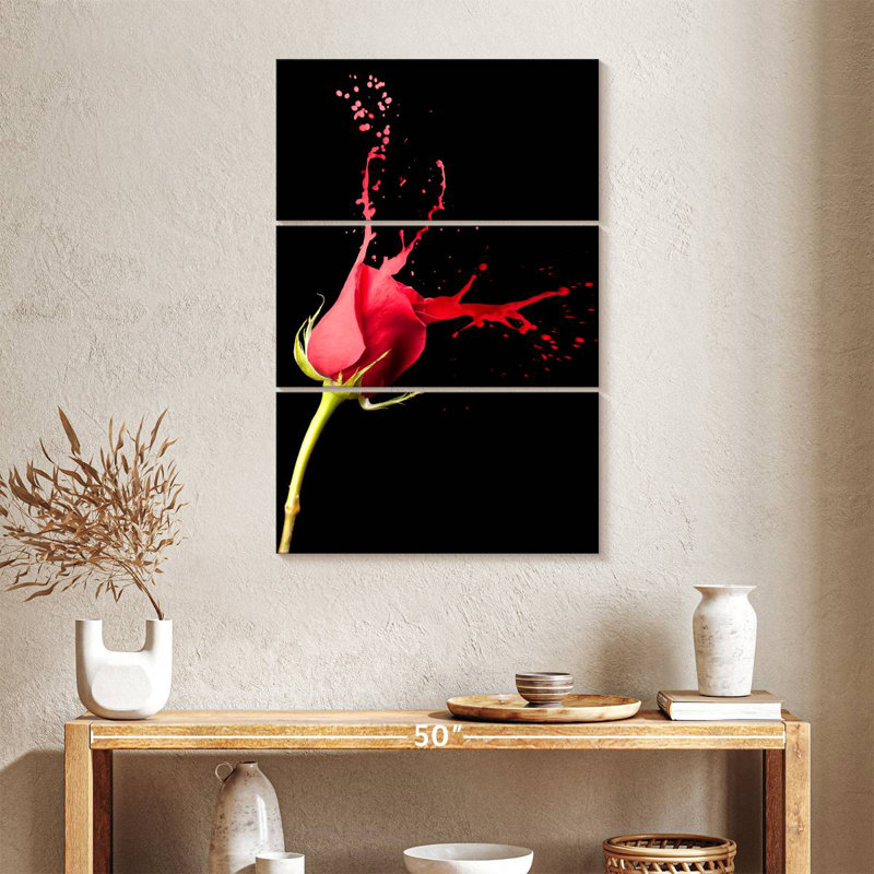 Harnek Red Rose Splash, 45" H x 28" W