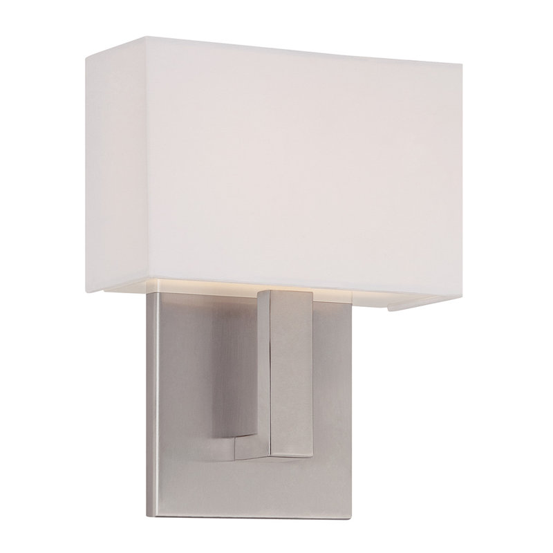 Manhattan 1 - Light Flush Mounted Sconce, Brushed Nickel, 10.13" H x 15" W x 2.75" D