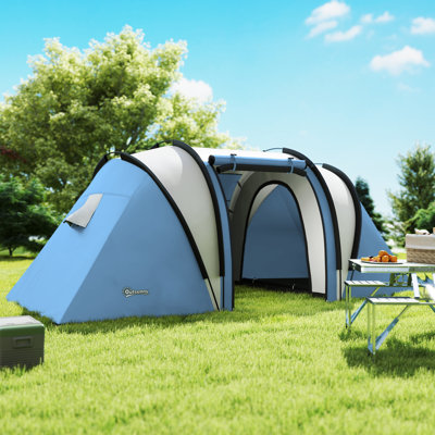 Camping Tent with 2 Bedrooms and Living Area, 3000mm Waterproof