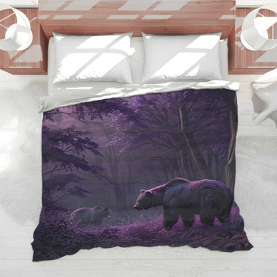 Bears In Purple Forest Comforter