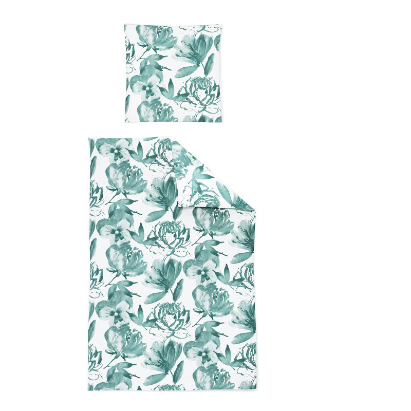 Palma Duvet Cover Set, Single Duvet Cover + 1 Pillowcase, Mint