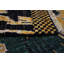 Tapis de bois one-of-kind-noué la 2010 shalimar noir/jaune/bleu 5 pi 1 po x 8 pi en laine 2 po Céline
