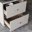 Bureau rectangulaire en bois manufacturé noir + bois transparent + acrylique avec 2 tiroirs-1201057742