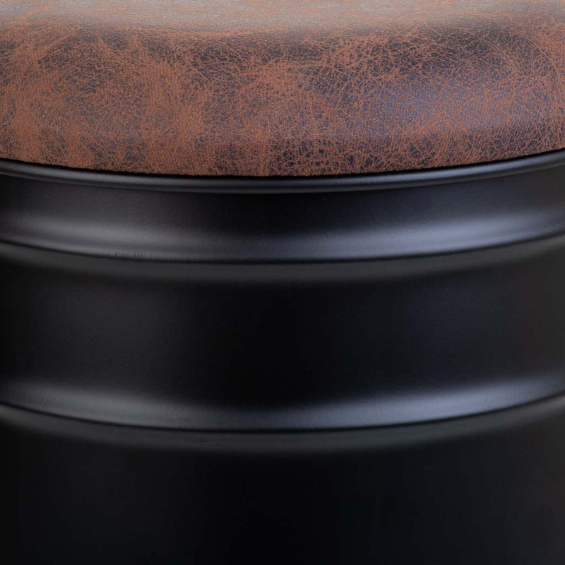 Larimer 31cm Wide Round No Pattern Standard Ottoman