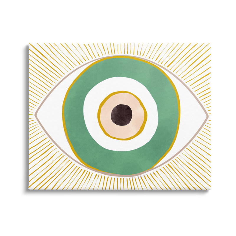Impression sur toile Aw-468-Canvas Green Modern Evil Eye Symbole sur toile par Ziwei Li, H 36 po x l 48 po x P 1,5 po