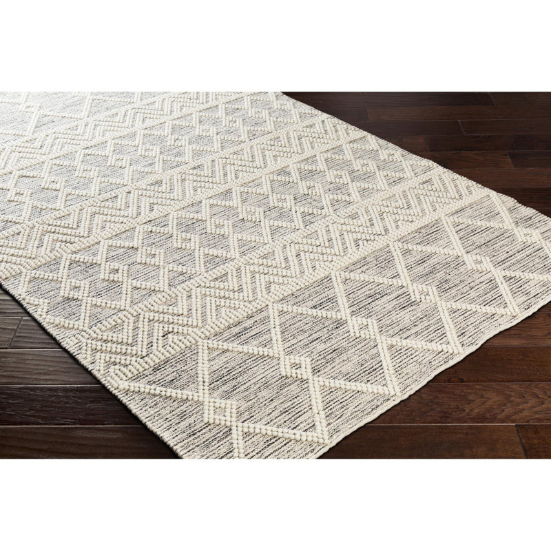 Latrissa Moroccan Wool Area Rug - Charcoal/Cream
