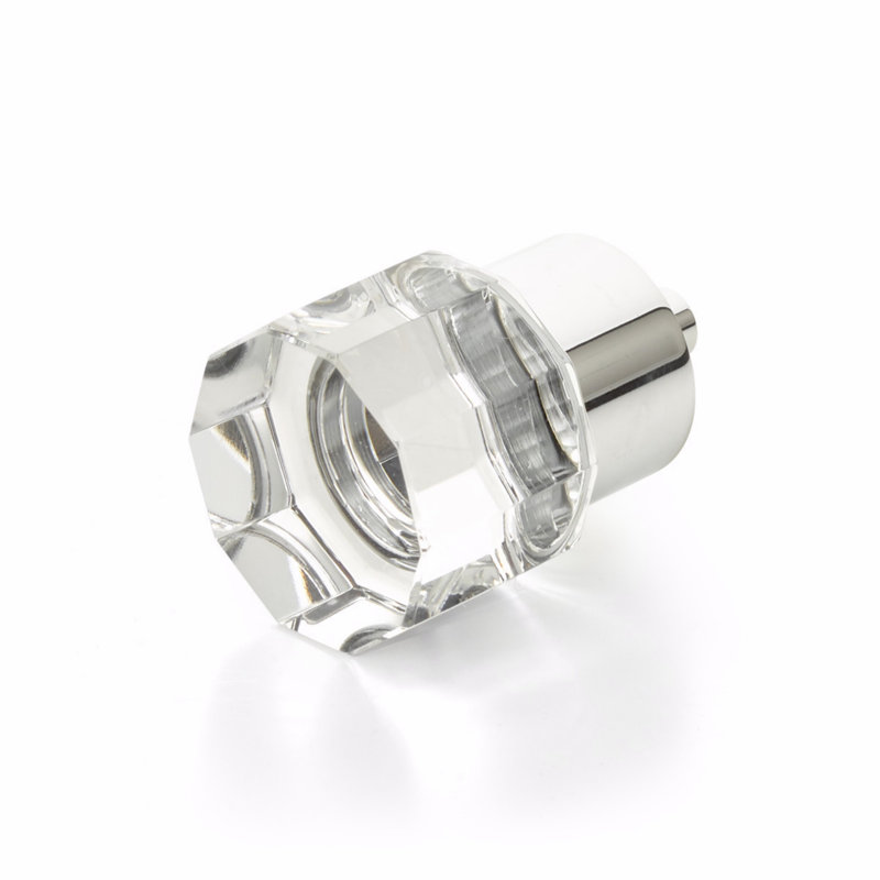 Schaub City Lights Glass Cabinet Knob 1-1/8", Polished Chrome