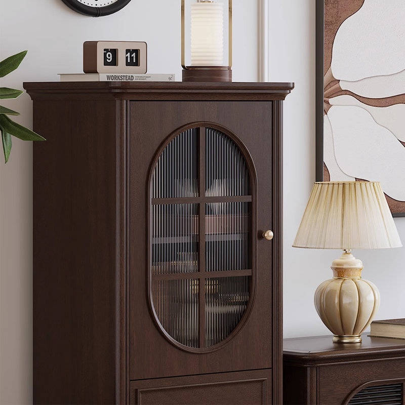 American modern solid wood accent cabinet