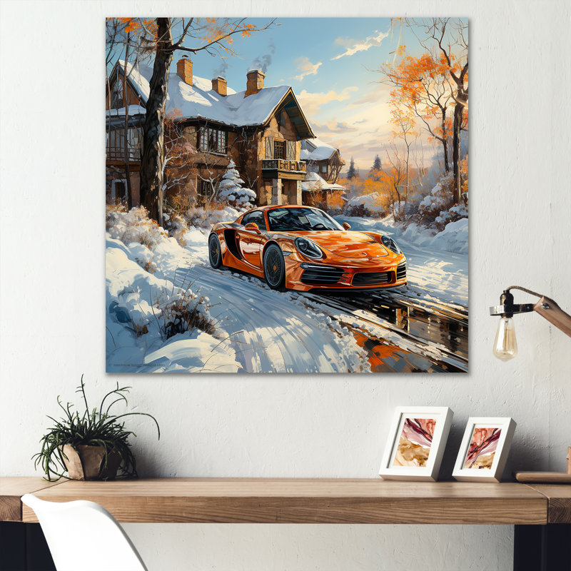 Exotic Car Charm In Winter  - Car Exotic Canvas Prints, Toile tendue, H 36 po x l 36 po x P 1,5 po