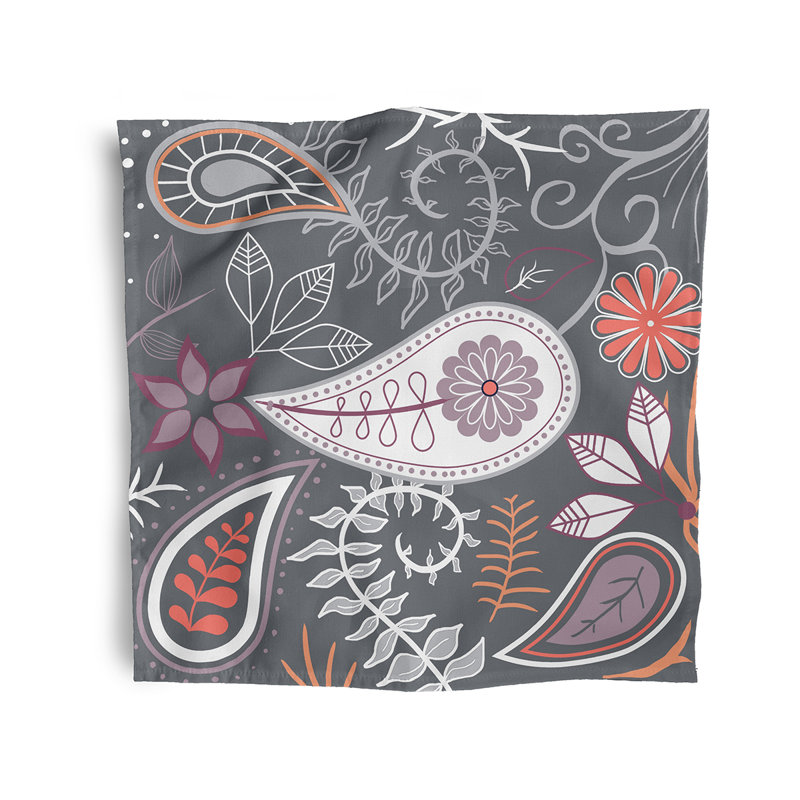 Chemaram Paisley Floral  Napkins, Grey