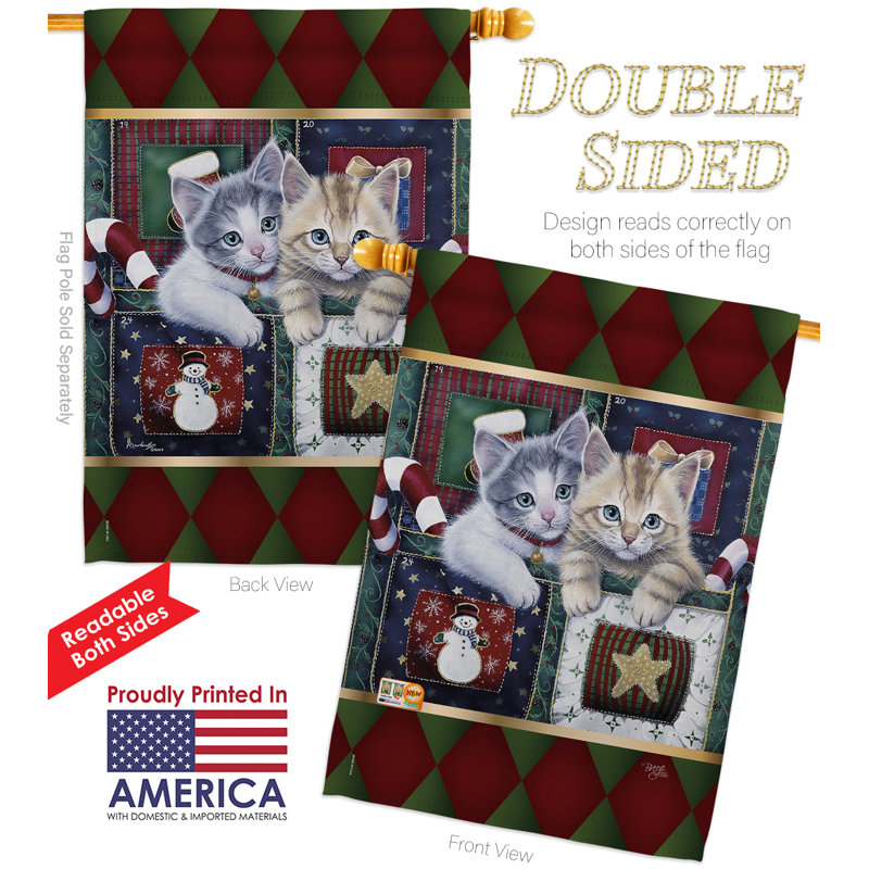 Chatons à impressions de 2 côtés en polyester 40 x 28 po calendar ensemble de drapeau