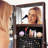Classic Walnut Jewellery Armoire With Rotating Base And Built-In Mirror