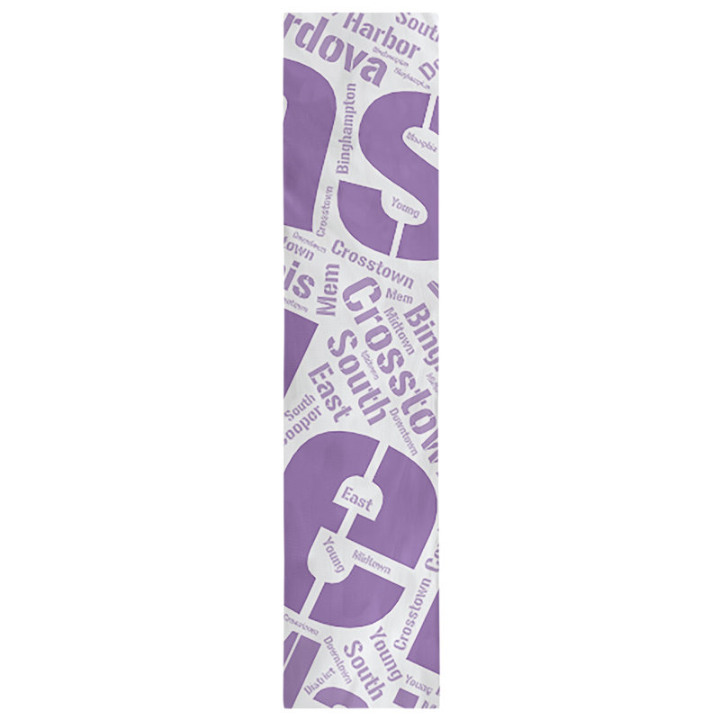 Cotton BlendTable Runner, 90" x 16", Purple, Memphis