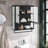 Modern Two-Door Wall Cabinet With Featuring Two-Tier Enclosed Storage, An Open Shelf, And Towel Rack, Entryway Cabinet-721665400