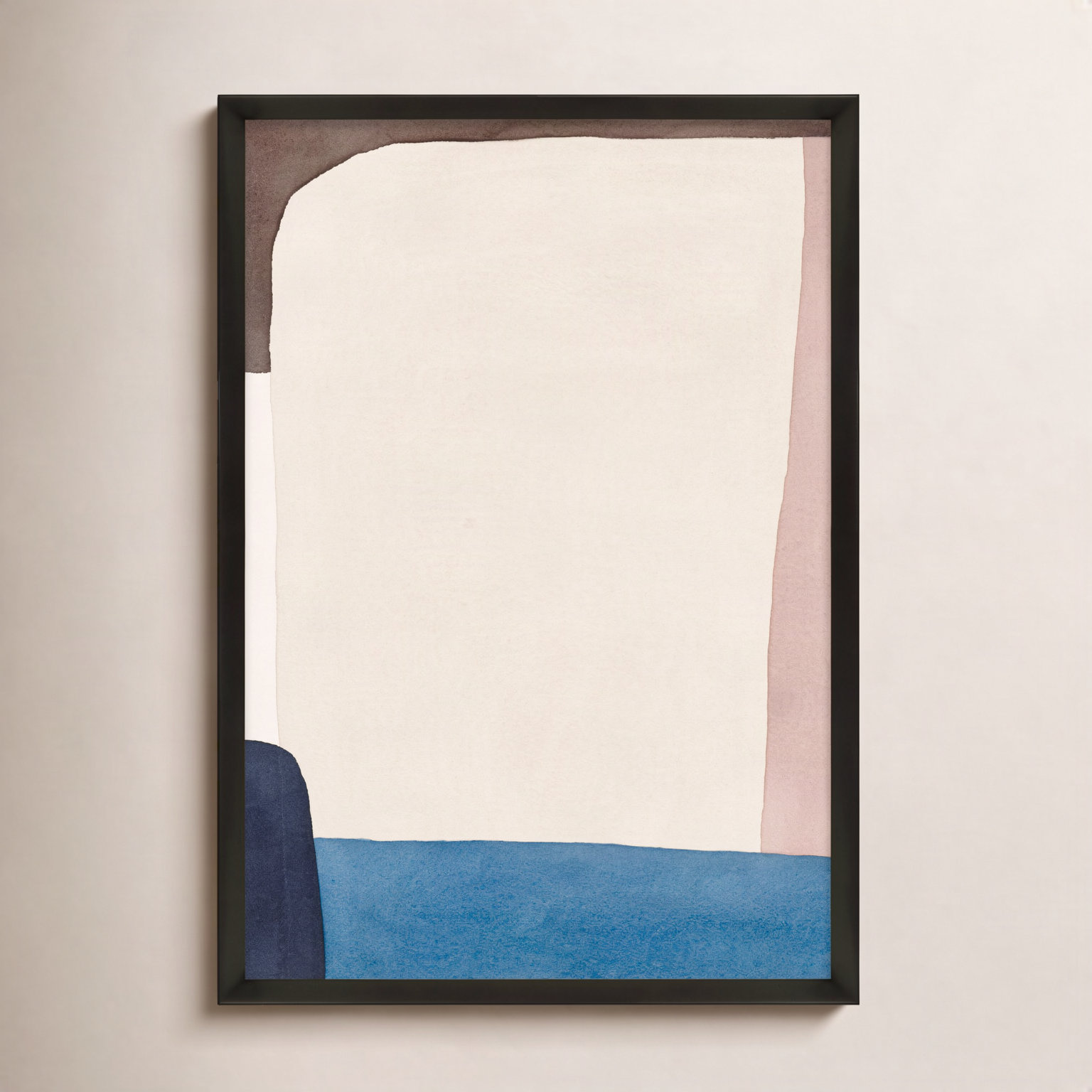 Divided "Distant Sand" Painting, 21" W x 30" H, Black
