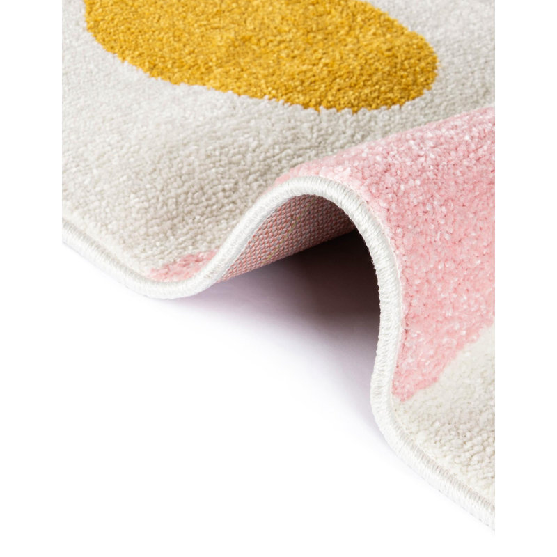  Tapis fantaisie à pois pour enfants, Rond 5 pi 1 po