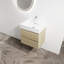 Meuble-lavabo mural de 24 po avec lavabo en résine, tiroirs à fermeture en douceur et finition en mélamine durable