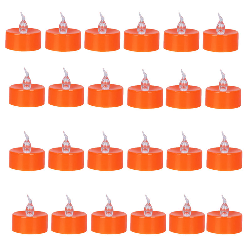 Bougies chauffe-plat 24 lumières d'Halloween à DEL avec citrouilles blanches pour Halloween