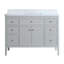Ensemble de meuble-lavabo sur pied simple 48 po avec structure en bois massif et plateau en marbre d'ingénierie-102786466