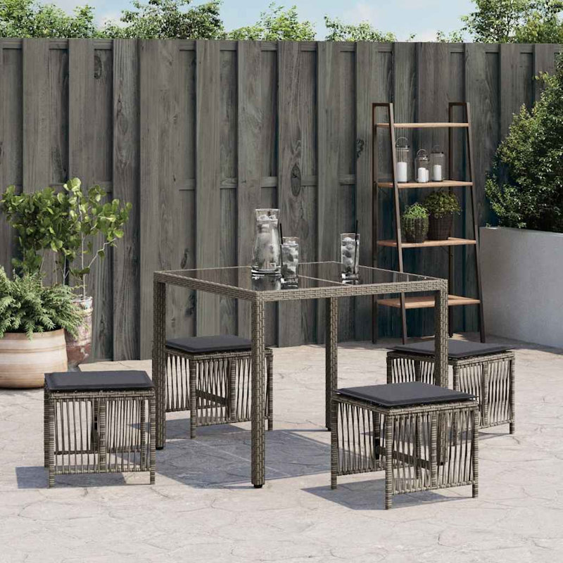Outdoor Ottoman, Dark Grey, Grey