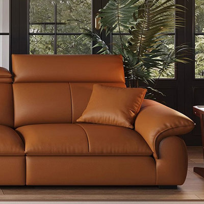 Orange Genuine Leather Modular Sofa