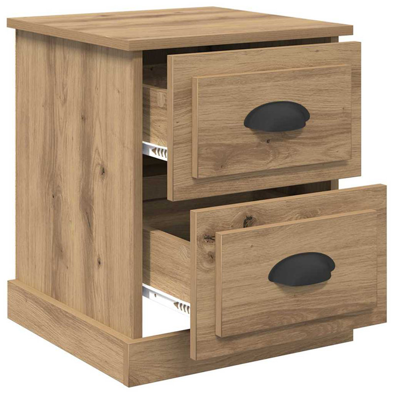 39cm W Manufactured Wood Bedside Table, Artisan Oak