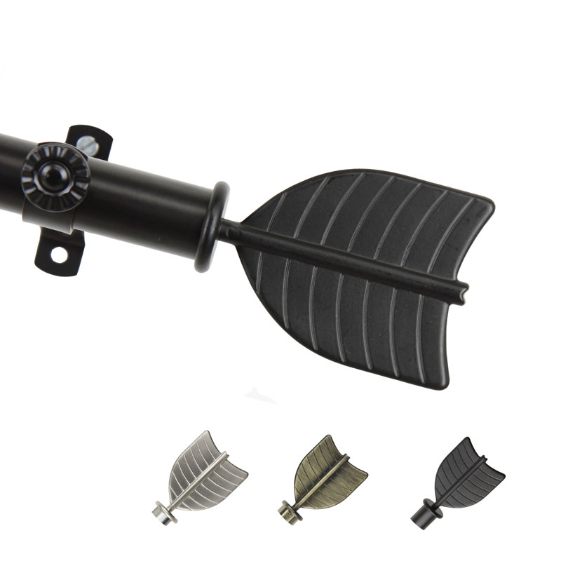 Tringle à rideaux simple réglable 0,81 po Buderus, Noir, 66 po à 120 po
