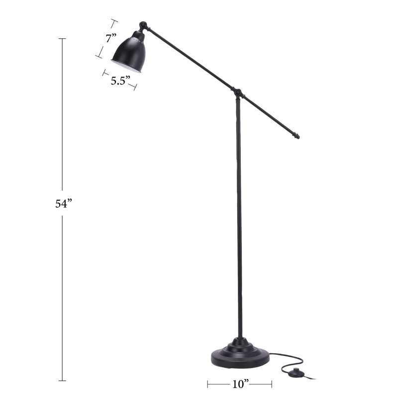 Lampe sur pied 54 ", Noir, Noir