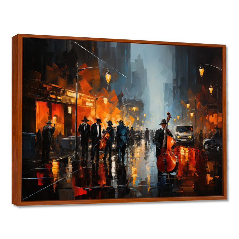 Jazz afro-américain Harlem City - impressions sur toile, art mural Harlem Jazz, H 24 po x l 32 po, Brun