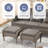 50" Wide PE Wicker Outdoor Patio Glider Loveseat With Ottomans-827011362-807532578