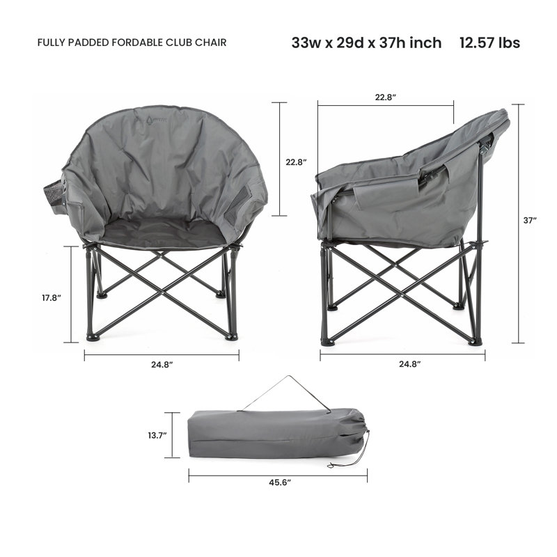 Chaise de camping Cozy Club, Gris / noir