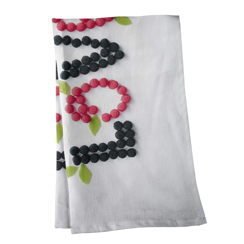 Serviette de thé love baies love, Sergé de coton