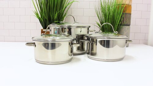 Tesco Stainless Steel Pan Set 3 Piece