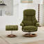 069DR-Fauteuil inclinable ergonomique avec repose-pieds, méridienne moderne pivotante à 360 ° avec repose-pieds, tissu chenille, massage par vibration à 5 points, siège chauffant et dossier réglable à 140 ° pour le bureau personnel