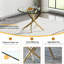 Ensemble de table à manger ronde 5 pièces pour 4 personnes, table de cuisine ronde en verre de 91 cm avec base en métal en forme de X et 4 chaises capitonnées en velours (ensemble de 5)-653396800-653396802