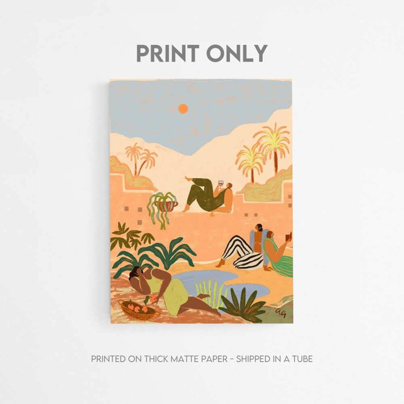 Tropical Island Wall Art: impression aquarelle vibrante, H 24 po x l 32 po, Brun, Ne s’applique pas