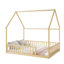 Lit de maison avec structure de toit, lit en bois de pin avec garde-corps-1404702610-1404702611
