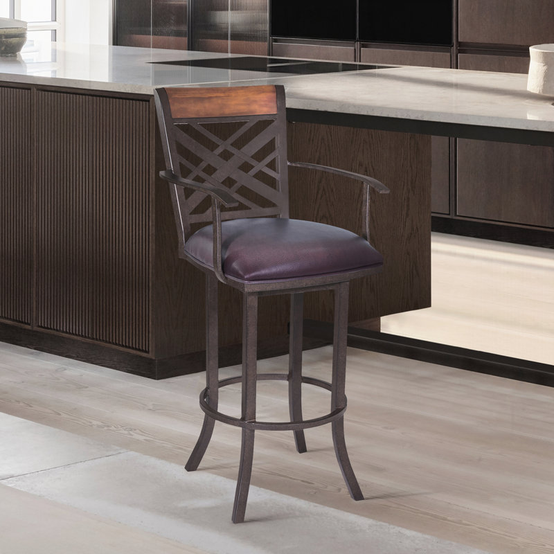 30" Arm Barstool with Pu upholstery
