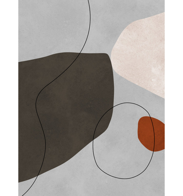 Organic Curves Abstract Print, 12 × 18, Framed Canvas, Gold