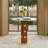 Modern Round Dining Table, 33.5" Sintered Stone Table with Wooden Leg & Gold Base, 2 - Person Kitchen Table for Small Space, 150lbs Weight Capacity-130372226
