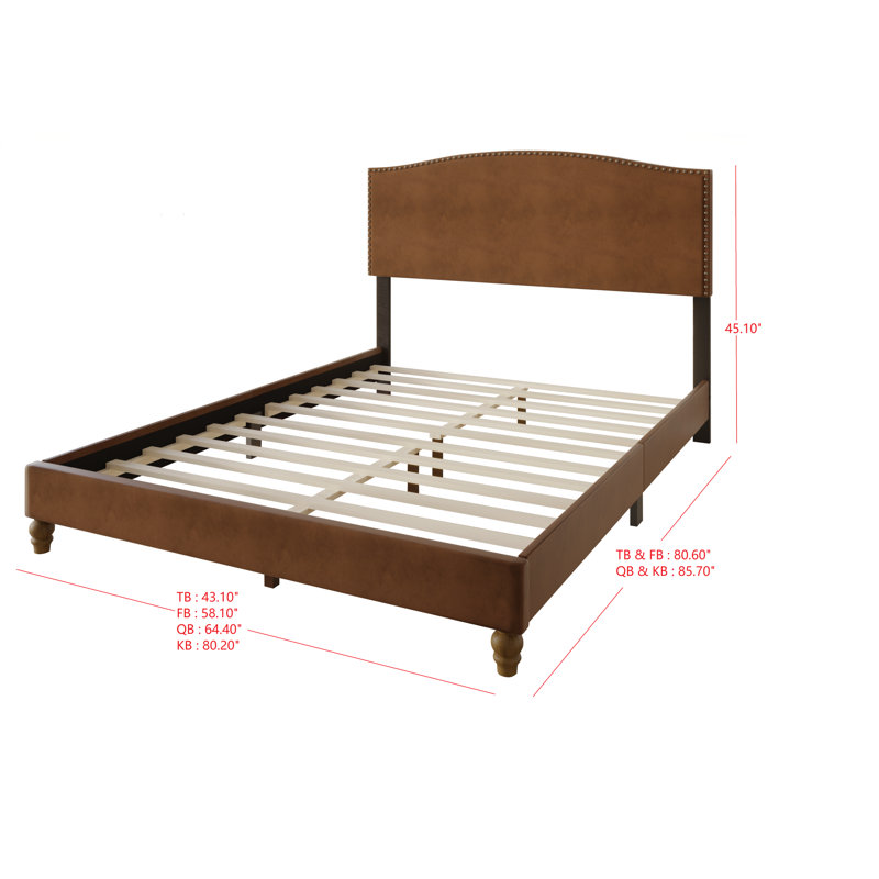 Scheider Leather Platform Bed, Twin