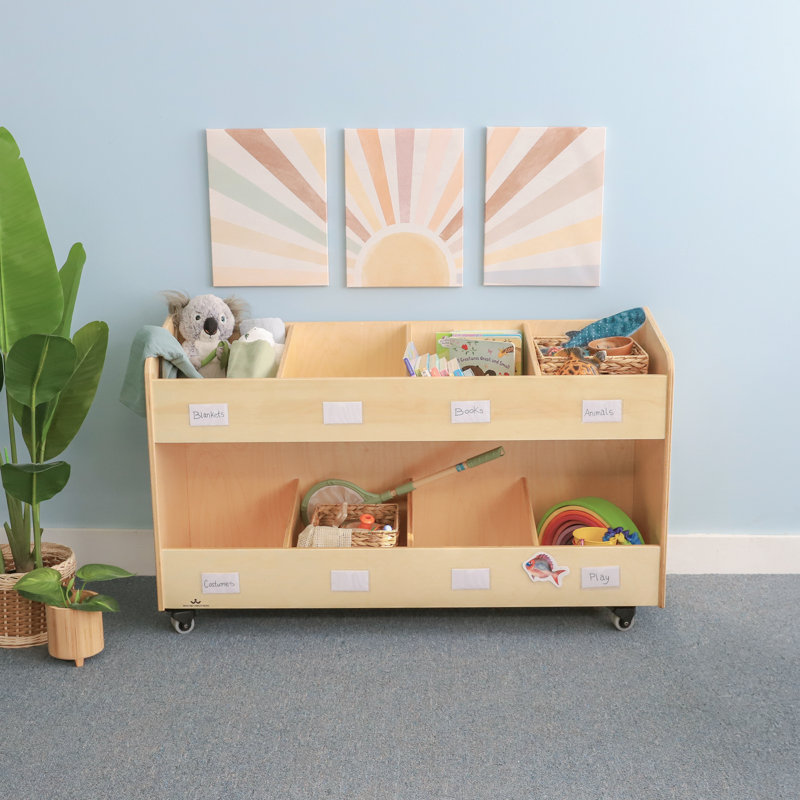 Natural Birch Eight Section Mobile Book Organizer