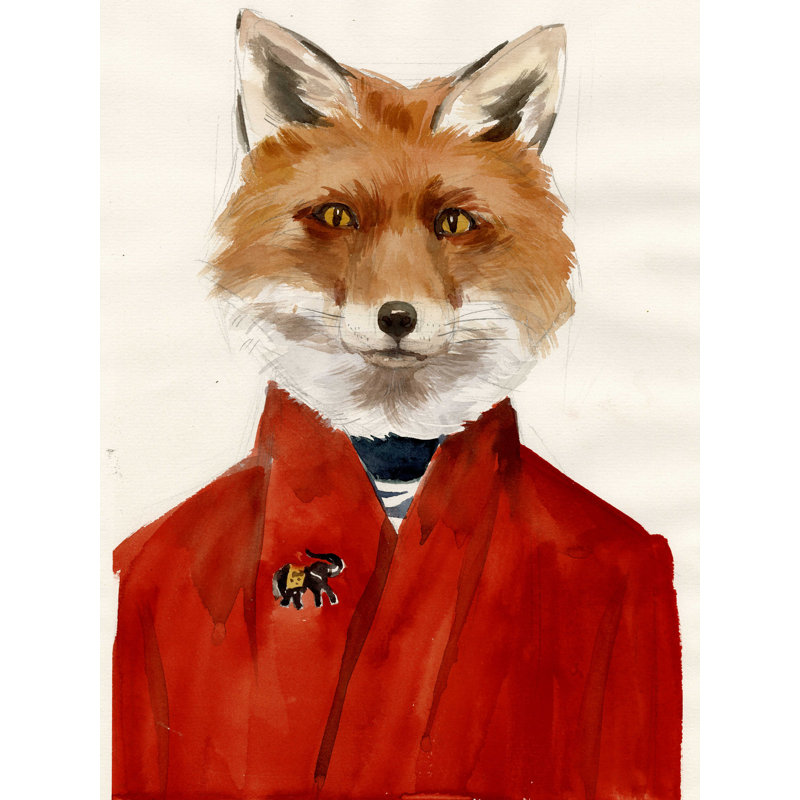 Le renard - reproduction sur toile tendue, L 24 po x H 32 po