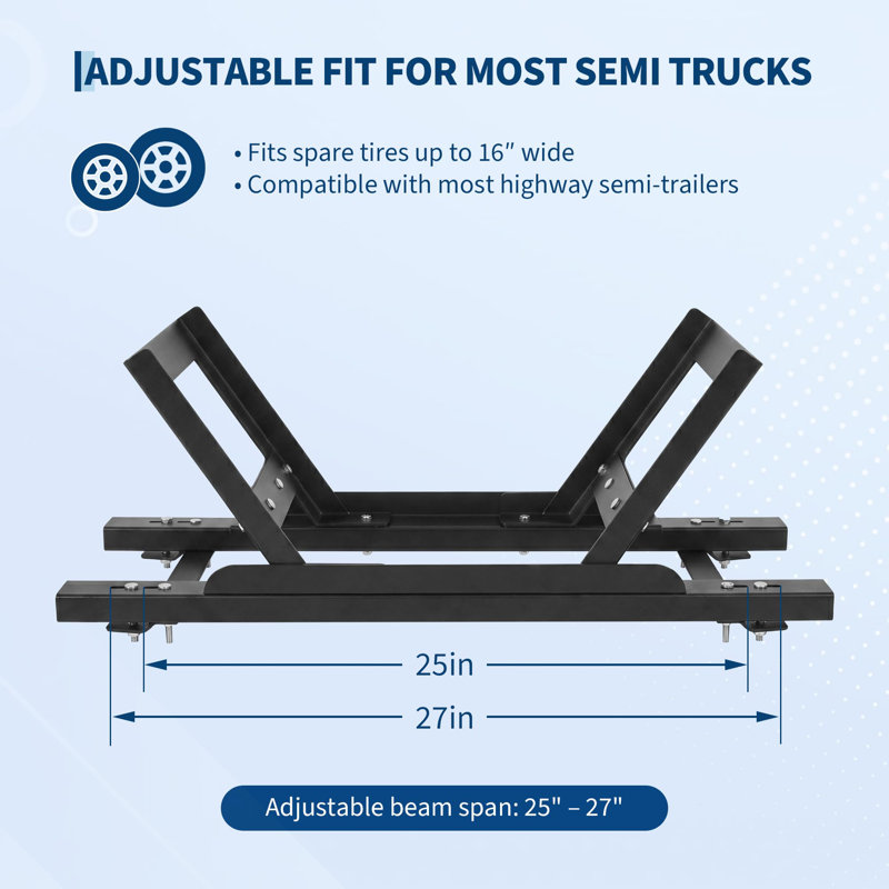 Porte-roue de secours semi-camion, Noir