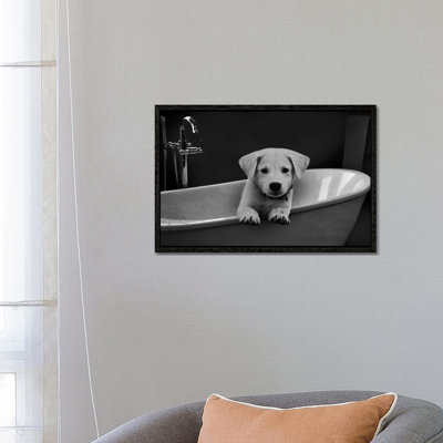 Bathroom Friend 1 by Marcus Prime - Floater Frame Gallery-Wrapped Canvas Giclée on Canvas